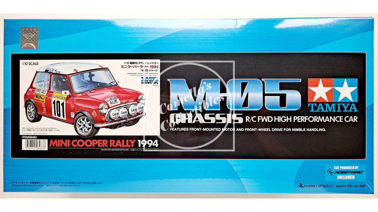 Tamiya 58483 Mini Cooper '94 Monte Carlo Kit M-05 1/10 RC FWD w/ Motor & ESC