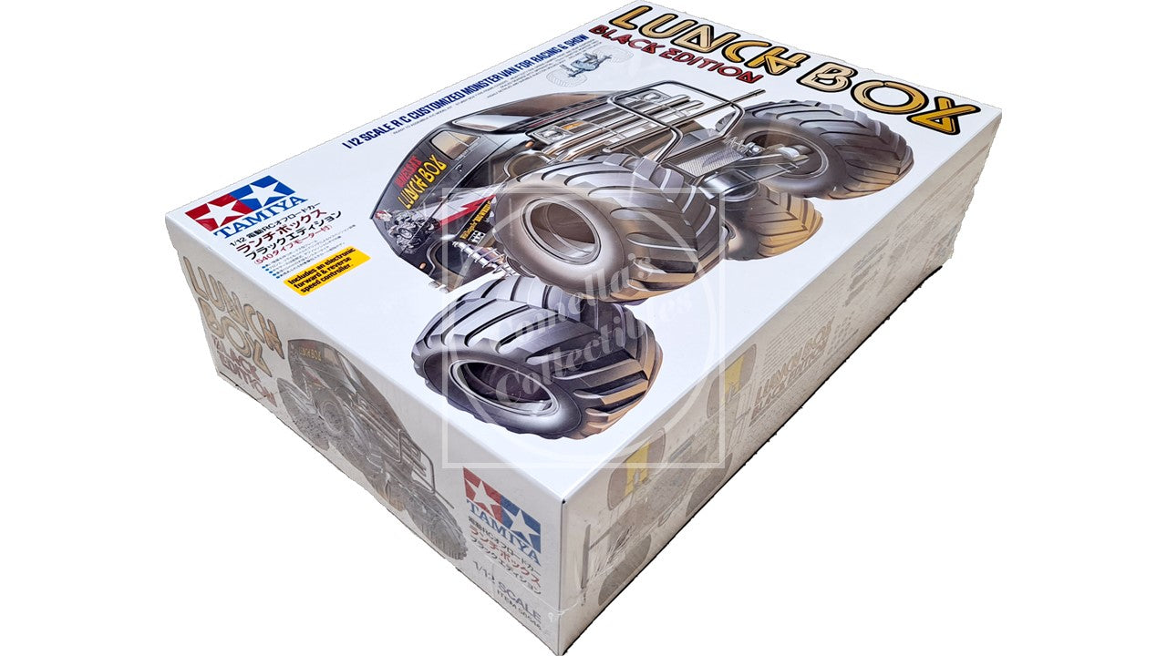 Model kit packaging with Tamiya branding on a white background