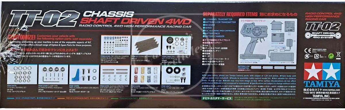 Tamiya 1/10 Porsche 911 Carrera RSR 4WD Kit TT-02 Chassis Motor & ESC #58571