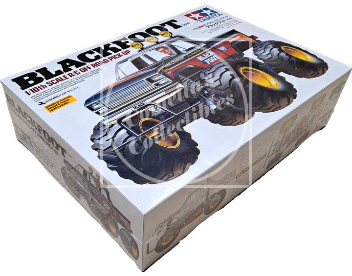 Model kit box for a toy truck with 'Blackfoot' branding on a white background