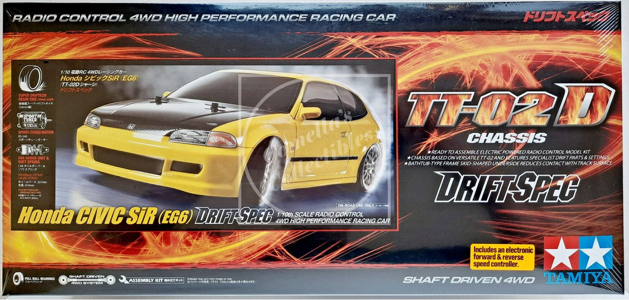 Tamiya RC 1/10 Honda Civic SiR (EG6) 4WD Drift Kit TT-02D Chassis #58637