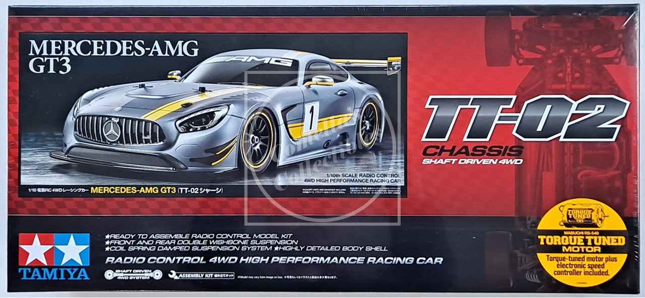 Tamiya 1/10 Mercedes-AMG GT3 4WD Kit TT-02 Chassis Motor & ESC #58639