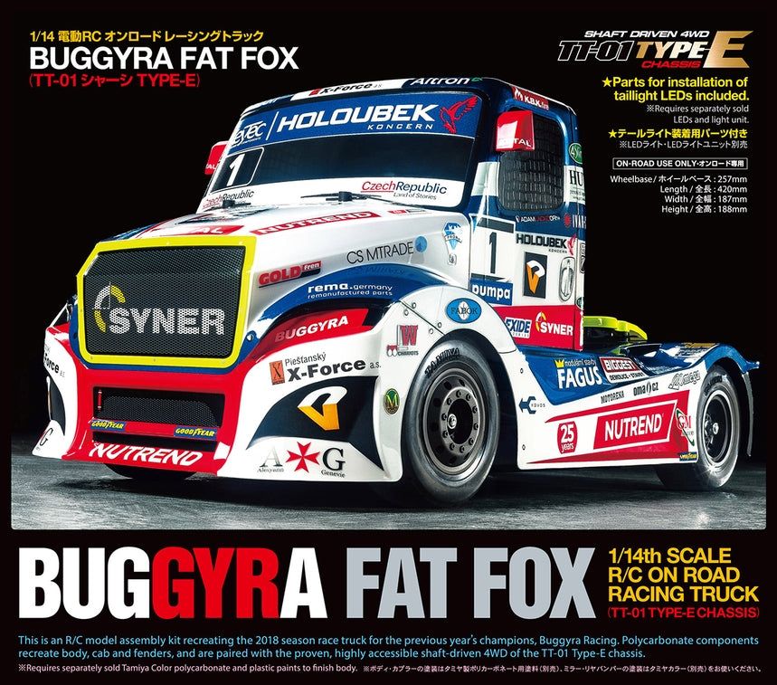 Tamiya 58661 Buggyra Racing Fat Fox On-Road Kit 1/10 RC TT-01E Motor & ESC