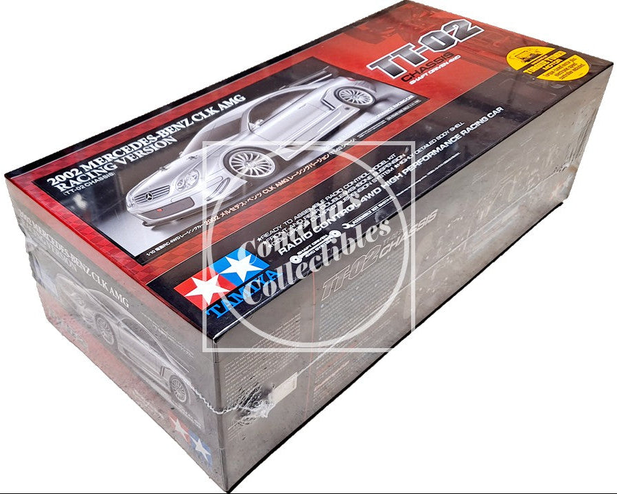 Model car kit packaging with Tamiya branding on a white background