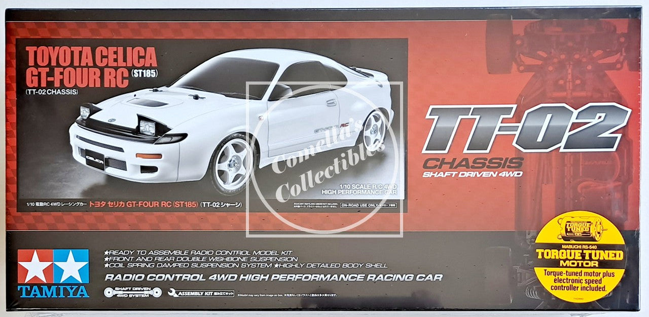 Toyota Celica GT-Four RC model in packaging with Tamiya branding