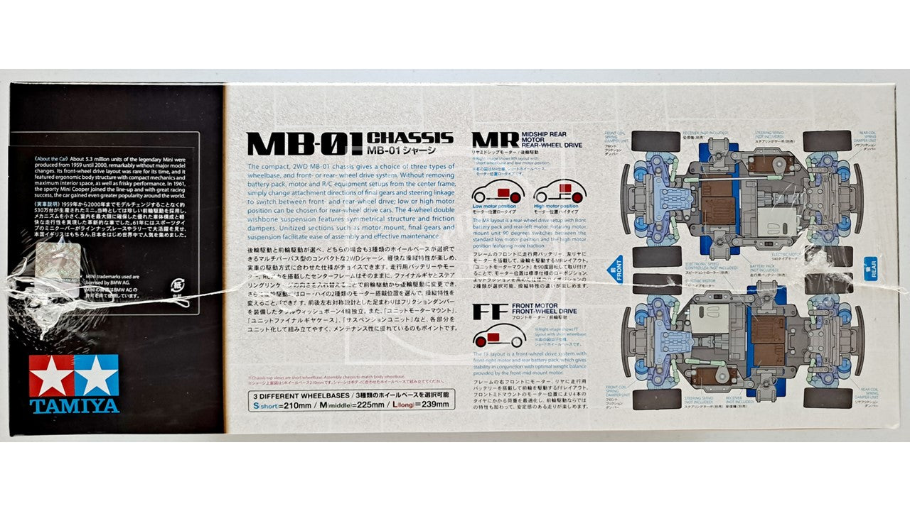 Tamiya 58747 RC 1/10 Mini Cooper Racing 2WD Kit MB-01 Chassis Motor & ESC