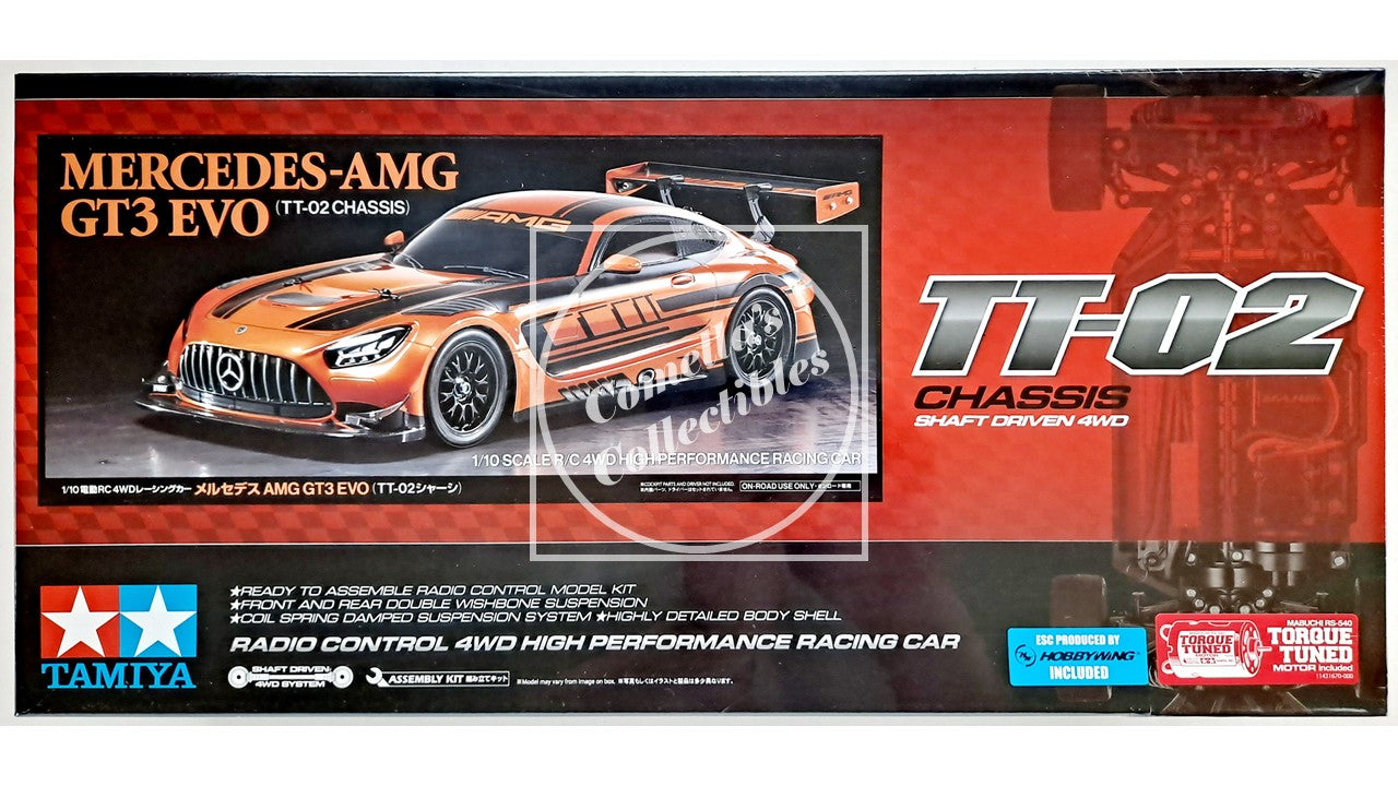 Model car kit box for Mercedes-AMG GT3 EVO with Tamiya branding
