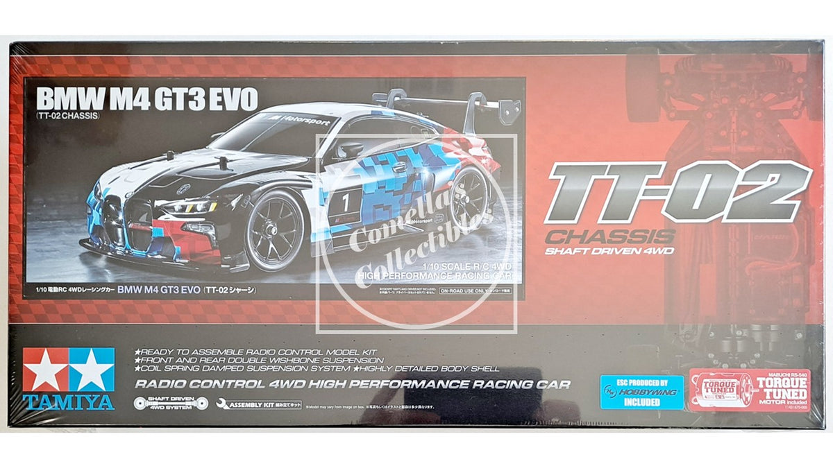 Tamiya 58751 BMW M4 GT3 EVO 4WD Kit TT-02 1/10 Chassis Motor & ESC