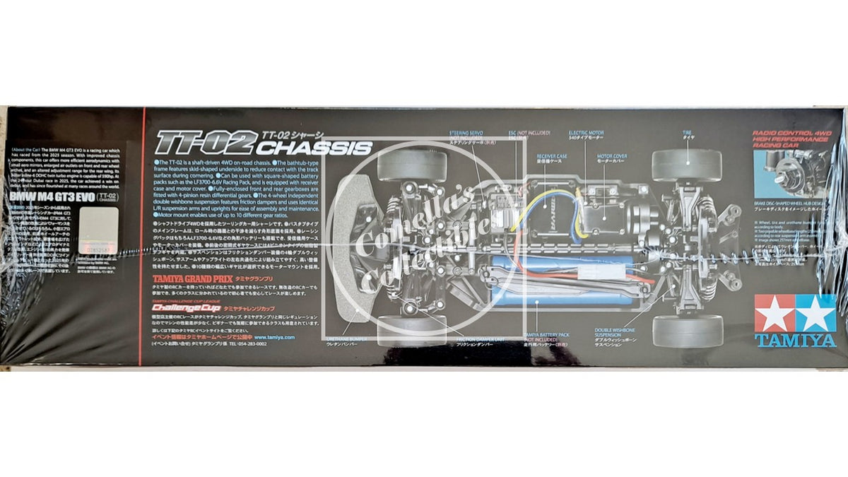 Tamiya 58751 BMW M4 GT3 EVO 4WD Kit TT-02 1/10 Chassis Motor & ESC