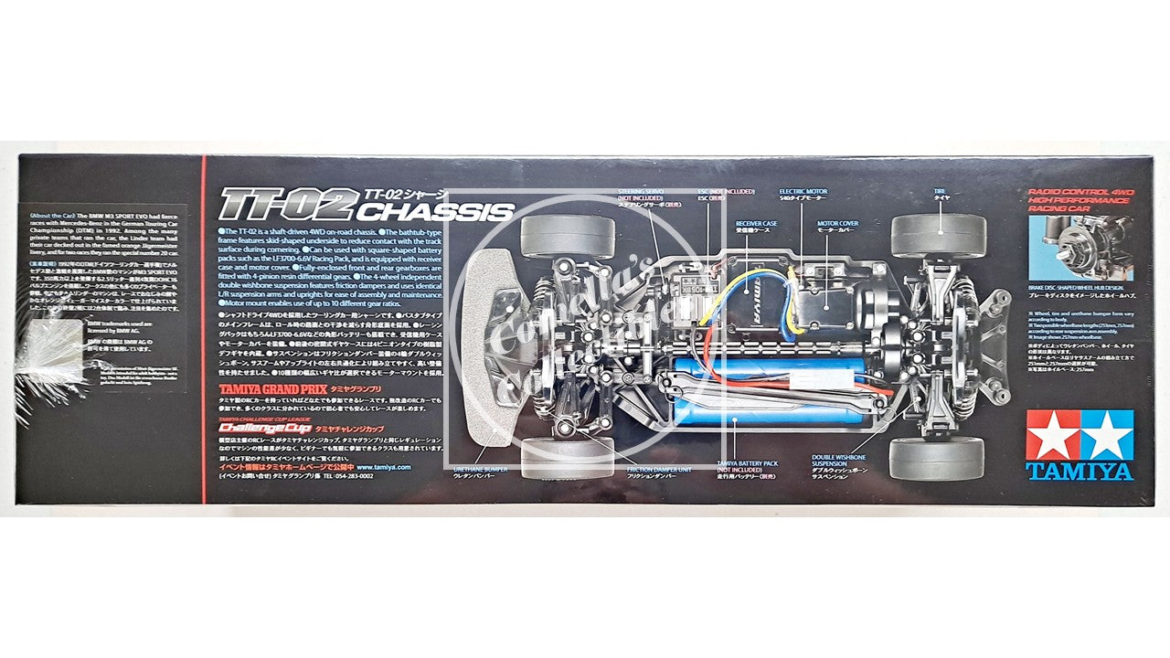Tamiya 58760 BMW M3 Sport EVO 1992 4WD Kit TT-02 1/10 Chassis Motor & ESC