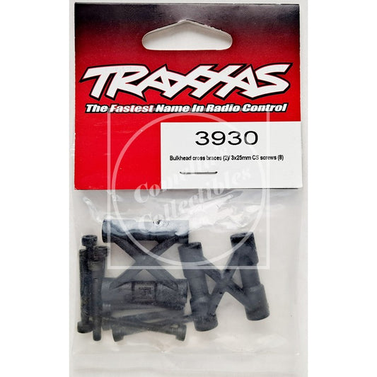 Traxxas 3930 Bulkhead Cross Braces (2 pcs) with black CS screws
