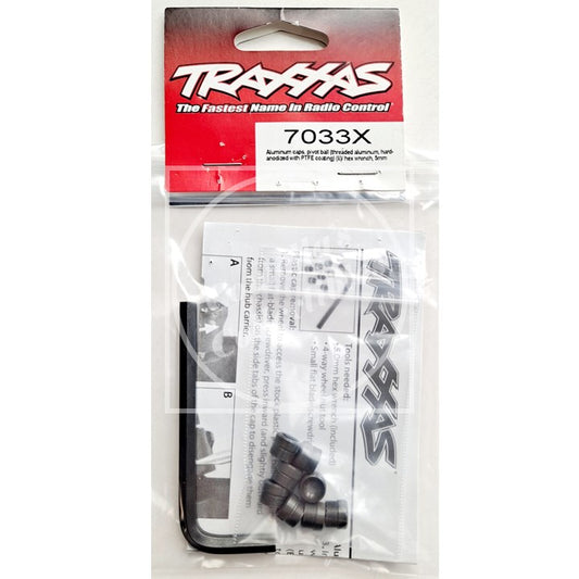 Open Bag Traxxas Aluminum Pivot Ball Caps (8 pcs) and Wrench #7033X