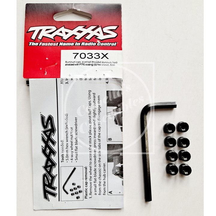 Open Bag Traxxas Aluminum Pivot Ball Caps (8 pcs) and Wrench #7033X