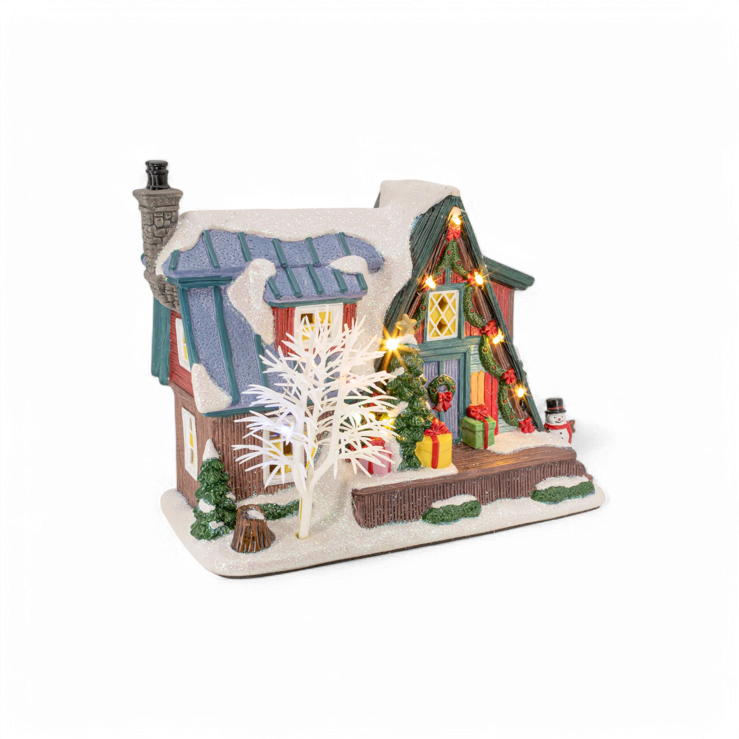FG Square Country Log Cabin Christmas Village SKU# M-C3005