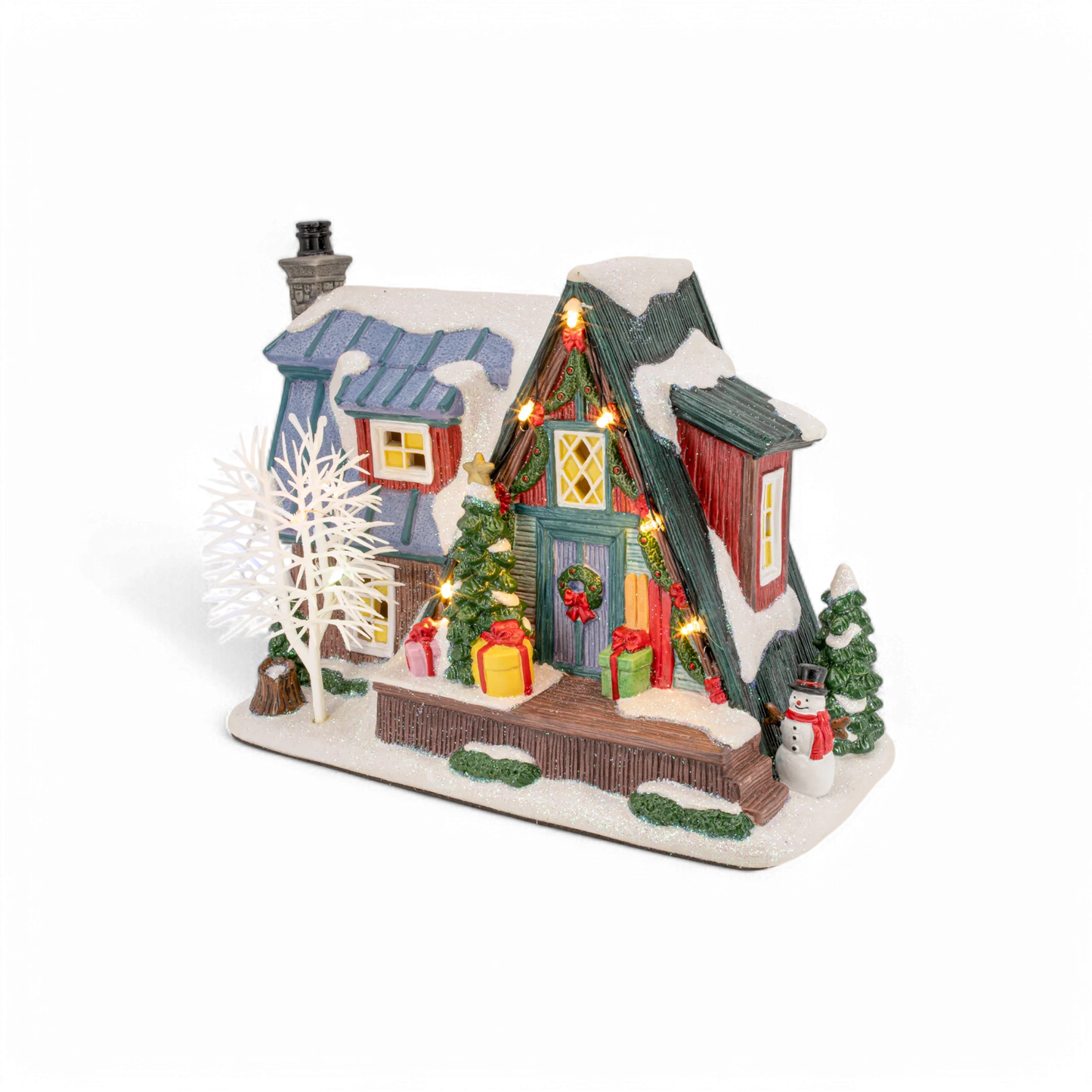 FG Square Country Log Cabin Christmas Village SKU# M-C3005
