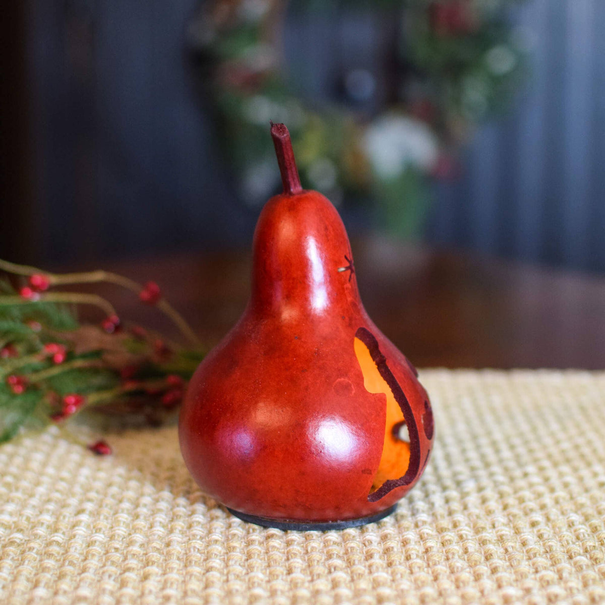Hand-Crafted Christmas Gourd - Nativity Silhouette Miniature