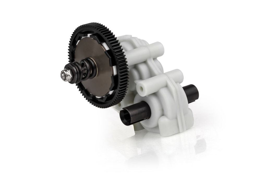 Stealth Transmission and spur gear on a white background