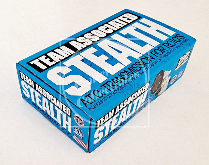 Team Associated Stealth transmission packaging on a white background