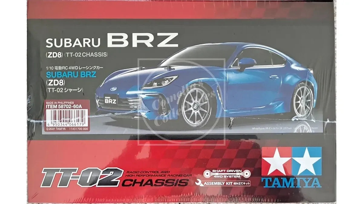 Tamiya 1/10 Subaru BRZ (ZD8) 4WD Kit TT-02 Chassis Motor & ESC #58702-60A