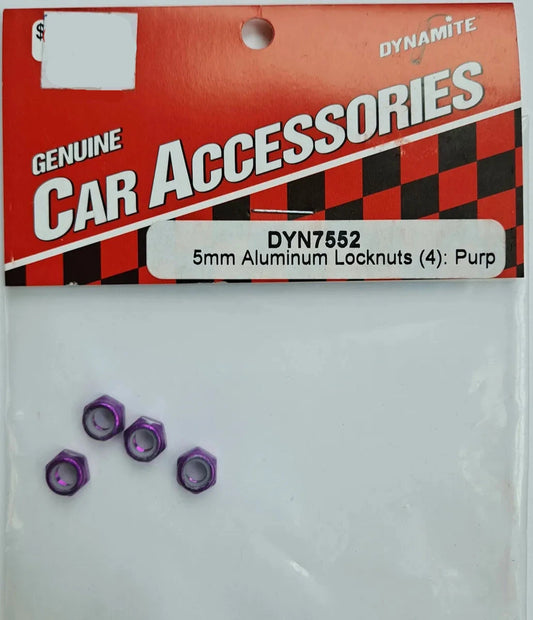 Dynamite Purple 5mm Aluminum Locknuts (4 pcs) DYN7552