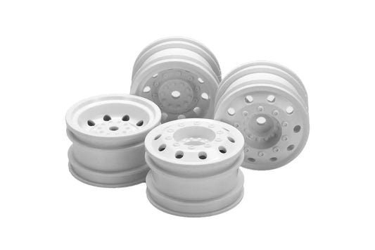 Tamiya Hop-Up On Road Racing Truck Wheels (F&R / 2 pcs each) (White) #54964