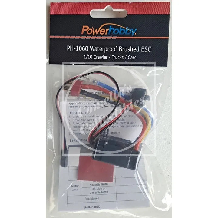 Powerhobby Waterproof Brushed ESC for 1/10 Crawler, Trucks or Cars PH-1060