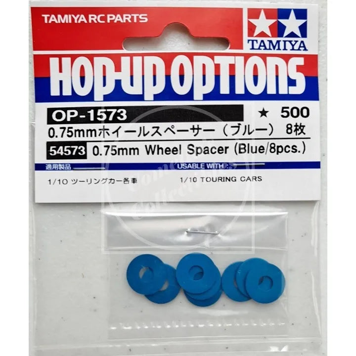 Tamiya Hop-Up 0.75mm Wheel Spacer (Blue / 8 pcs) #54573