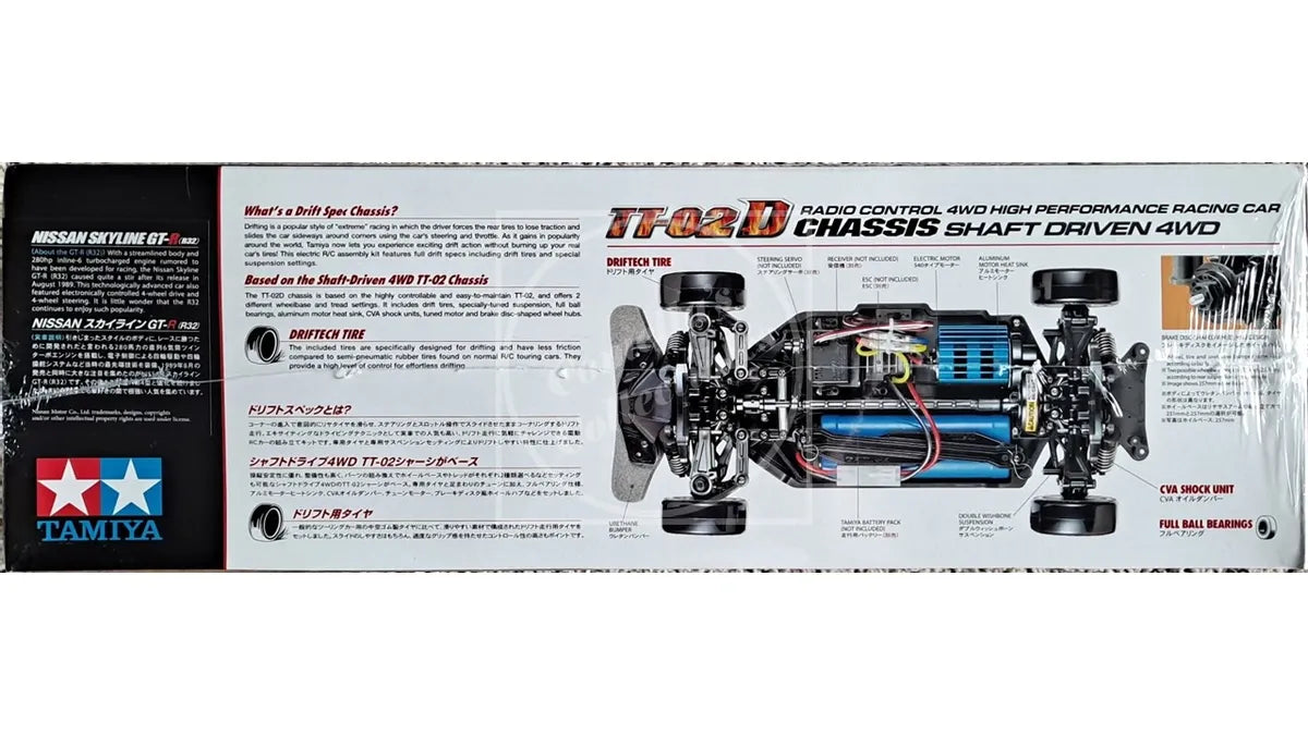 Tamiya RC 1/10 Nissan Skyline GT-R (R32) 4WD Drift Spec Kit TT-02D #58651-60A