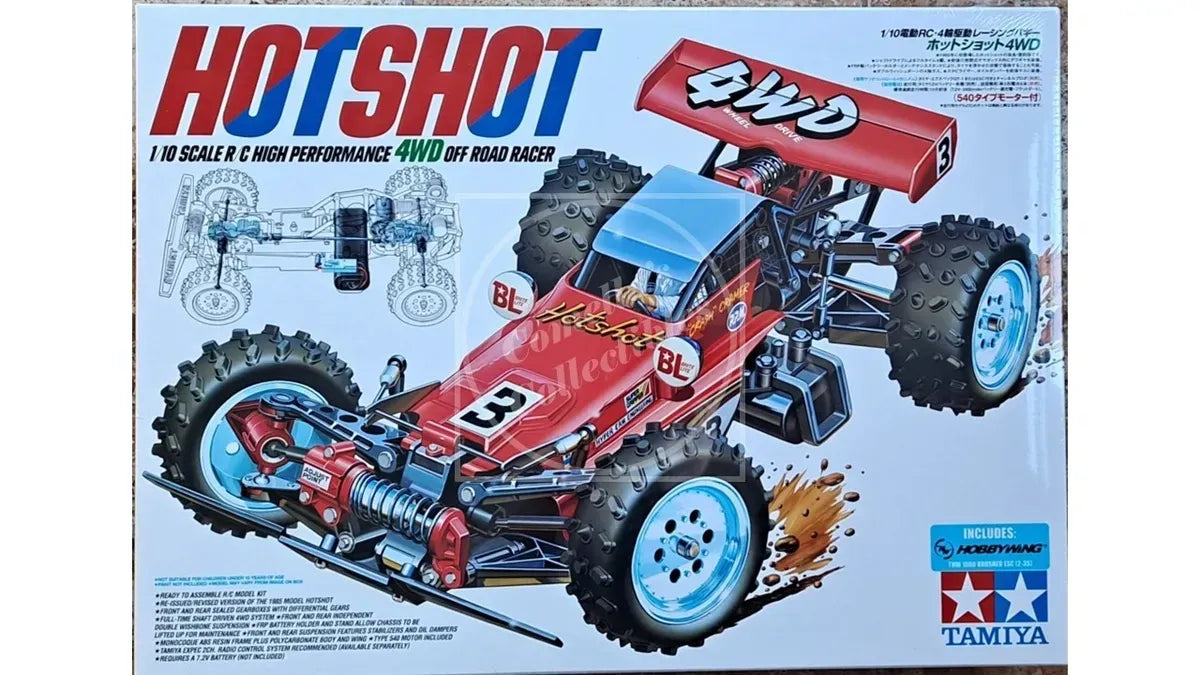 Tamiya RC 1/10 Hotshot 4WD Kit with 540 Motor & HobbyWing ESC #58391-60A