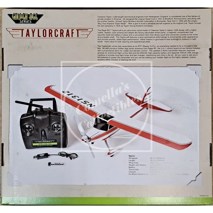 Rage RC Taylorcraft Golden Age Series Micro RTF Airplane RGRA1113