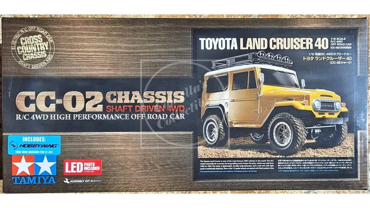 Tamiya 1/10 RC Toyota Land Cruiser 40 CC-02 Chassis 4WD Motor, ESC & LED #58715A