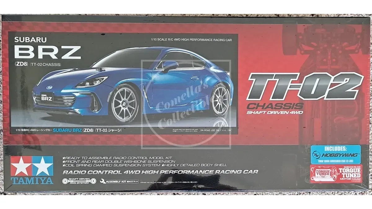 Tamiya 1/10 Subaru BRZ (ZD8) 4WD Kit TT-02 Chassis Motor & ESC #58702-60A