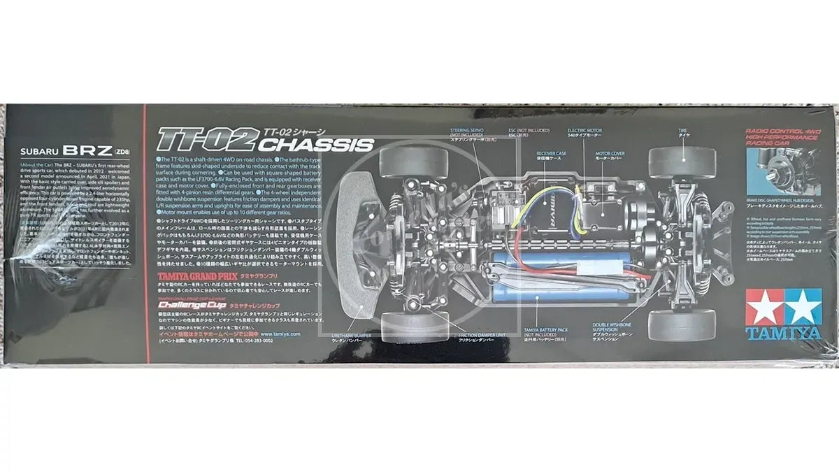 Tamiya 1/10 Subaru BRZ (ZD8) 4WD Kit TT-02 Chassis Motor & ESC #58702-60A