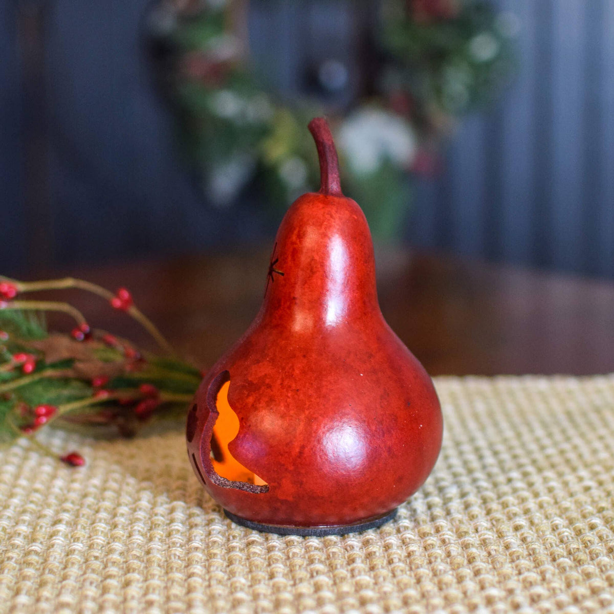 Hand-Crafted Christmas Gourd - Nativity Silhouette Miniature