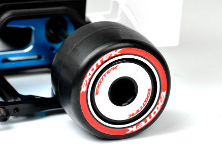 Exotek 1/10 F1 Rubber Rear Tires and Foam Inserts 33X Red-Soft (1 Pr) #2119