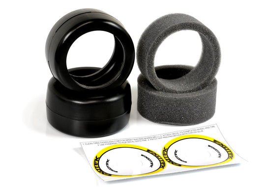 Exotek 1/10 F1 Rubber Front Tires and Foam Inserts 40X Yellow-Firm (1 Pr) #2193