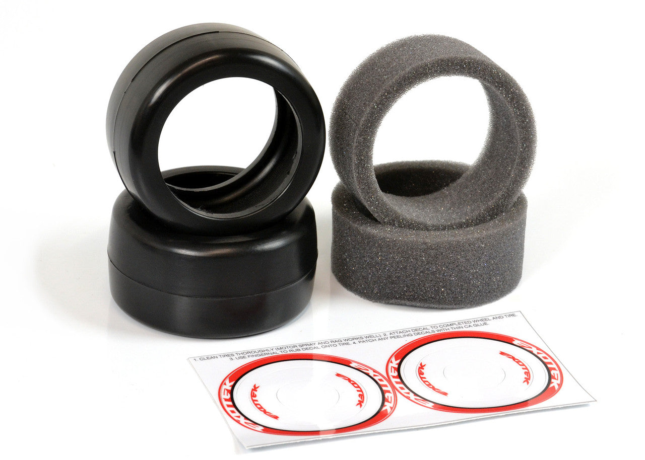 Exotek 1/10 F1 Rubber Front Tires and Foam Inserts 38X Red-Medium (1 Pr) #2194