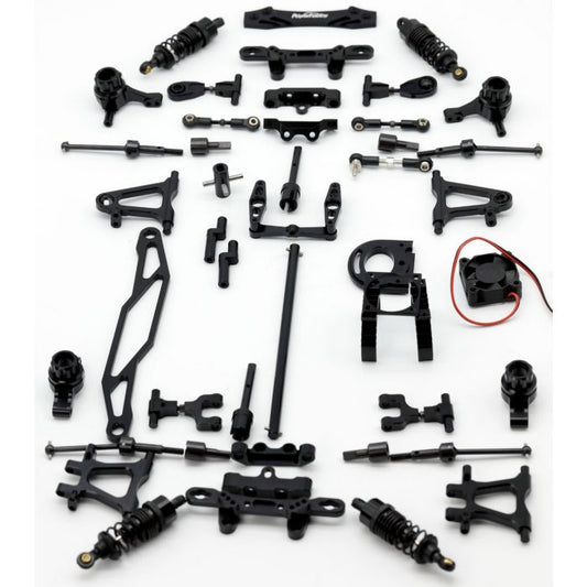 Powerhobby Aluminum Upgrade Kit (Black) for Tamiya TT-02 Chassis PHBPHTT0201BK