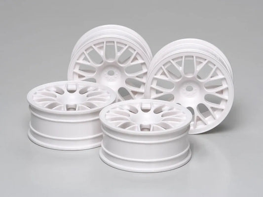 Tamiya Hop-Up Medium Narrow White Mesh Wheels Offset +2 (4 pcs) 53468