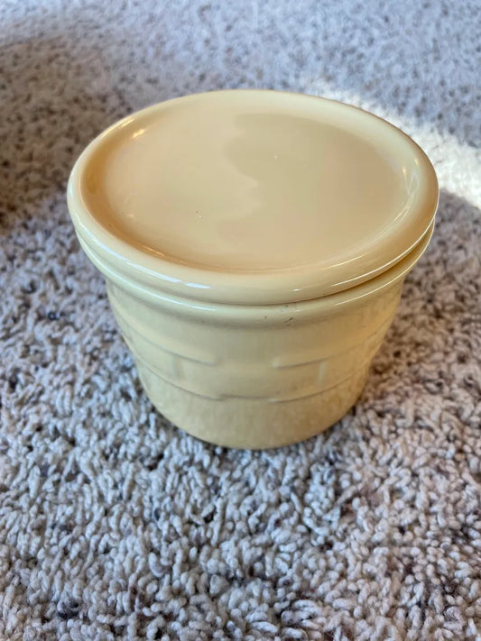 Longaberger Butternut 1 Pt Crock with Lid/Coaster - #3112850 - NIB