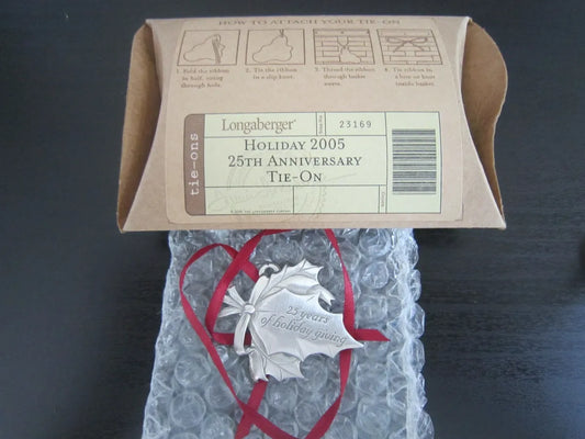 Longaberger 2005 25 Years of Holiday Giving Tie On - #23169