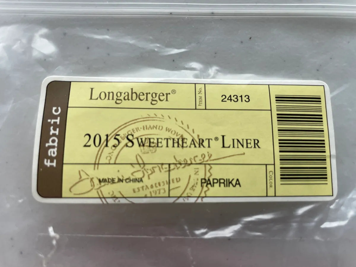 Longaberger 2015 Sweetheart Liner - Paprika - #24313- NIB