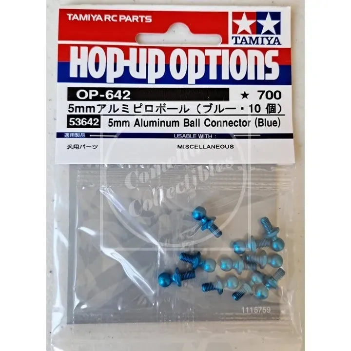 Tamiya Hop-Up Options 5mm Aluminum Ball Connector (Blue) OP-642 53642