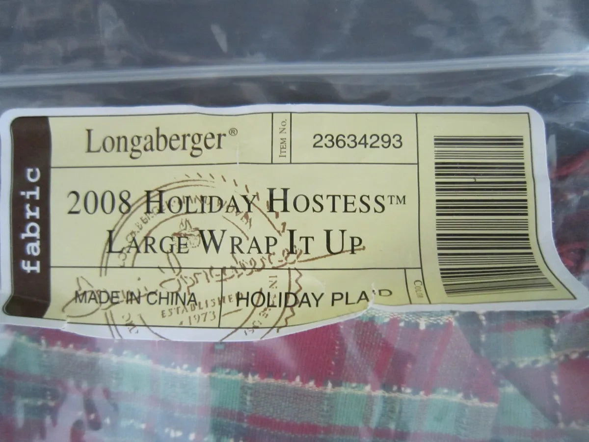 Longaberger 2008 Holiday Hostess Large Wrap It Up Liner - #23634293 - NIB