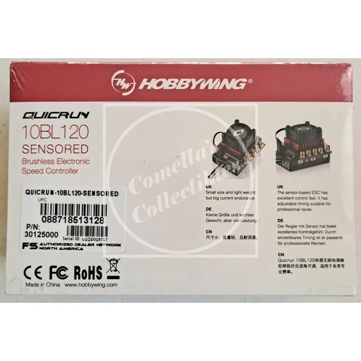 Hobbywing QUICRUN 10BL120 Brushless ESC 1/10 120A Sensored 30125000