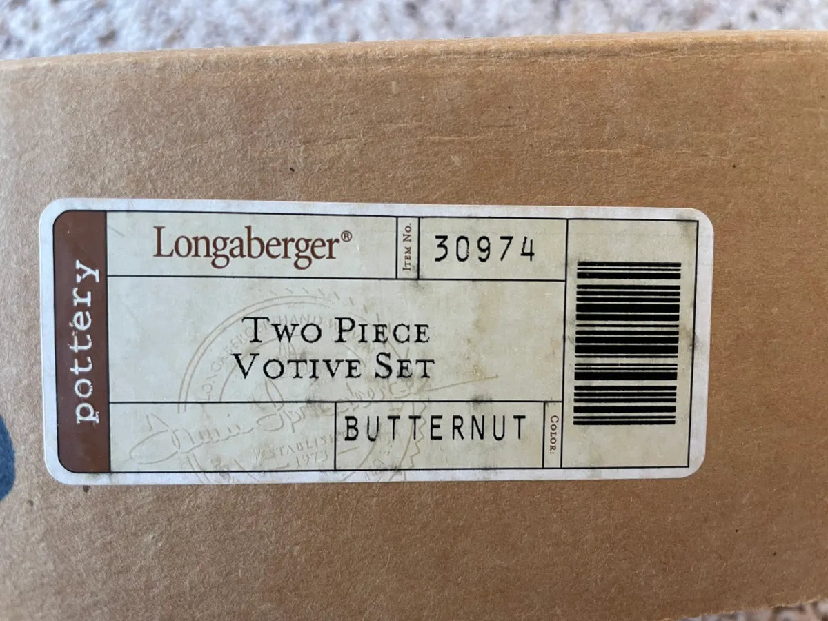 Longaberger Butternut Two Piece Votive Set - #30974 - NIB