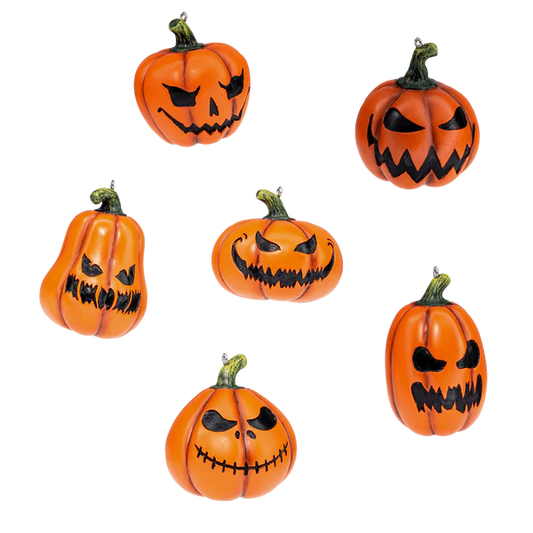 Halloween Tree Pack w/Mini Ornaments and Red LED Lights by Horrornaments