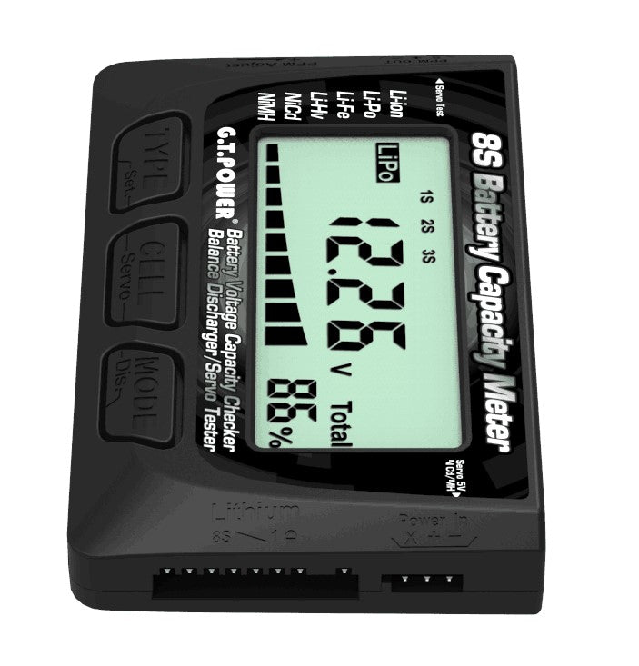 G.T. Power 8S Battery Capacity Meter & Servo Tester RCESC1600