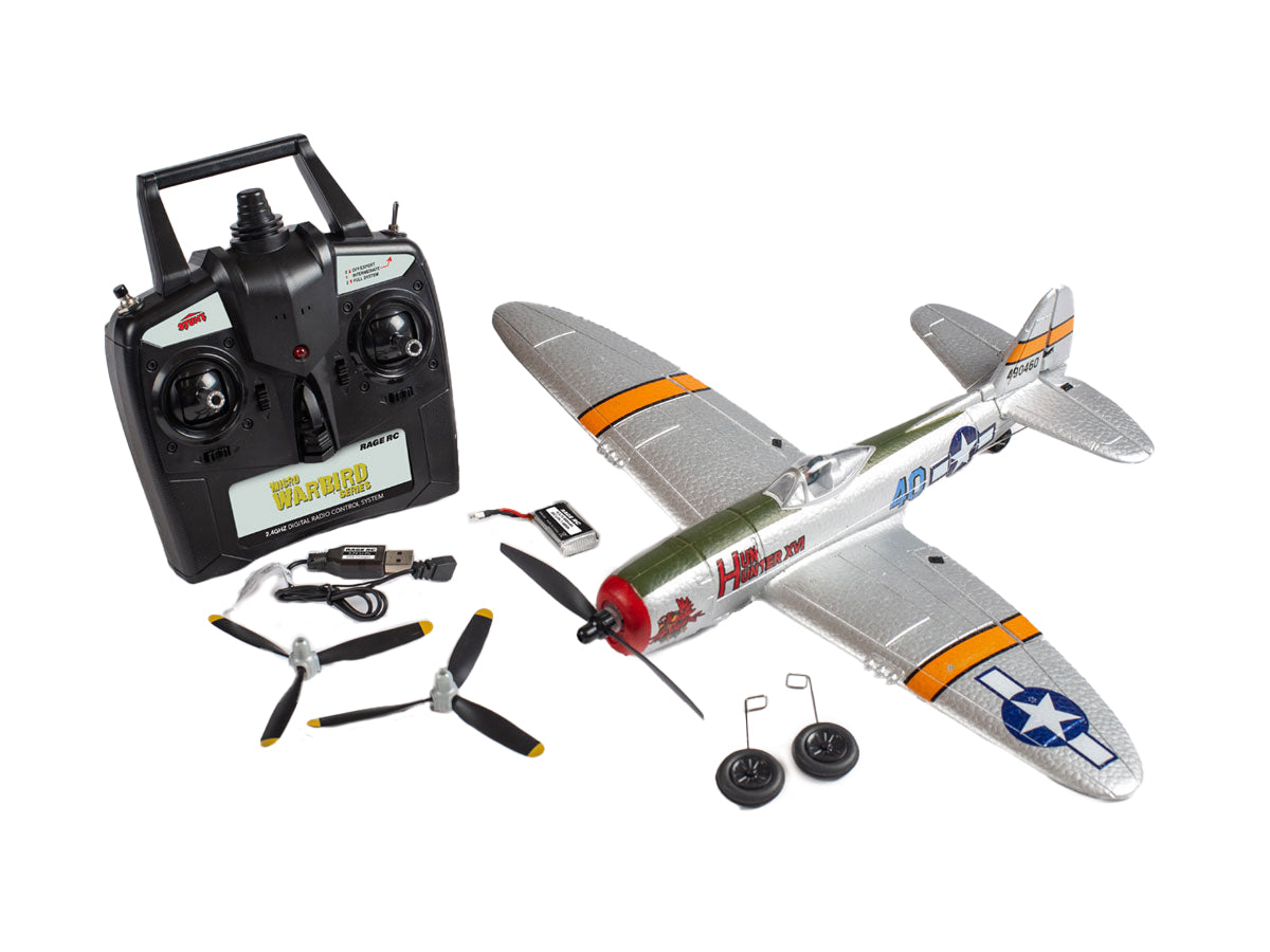 Rage RC P-47 Thunderbolt Micro RTF Airplane w/ Pilot Assist PASS RGRA1307