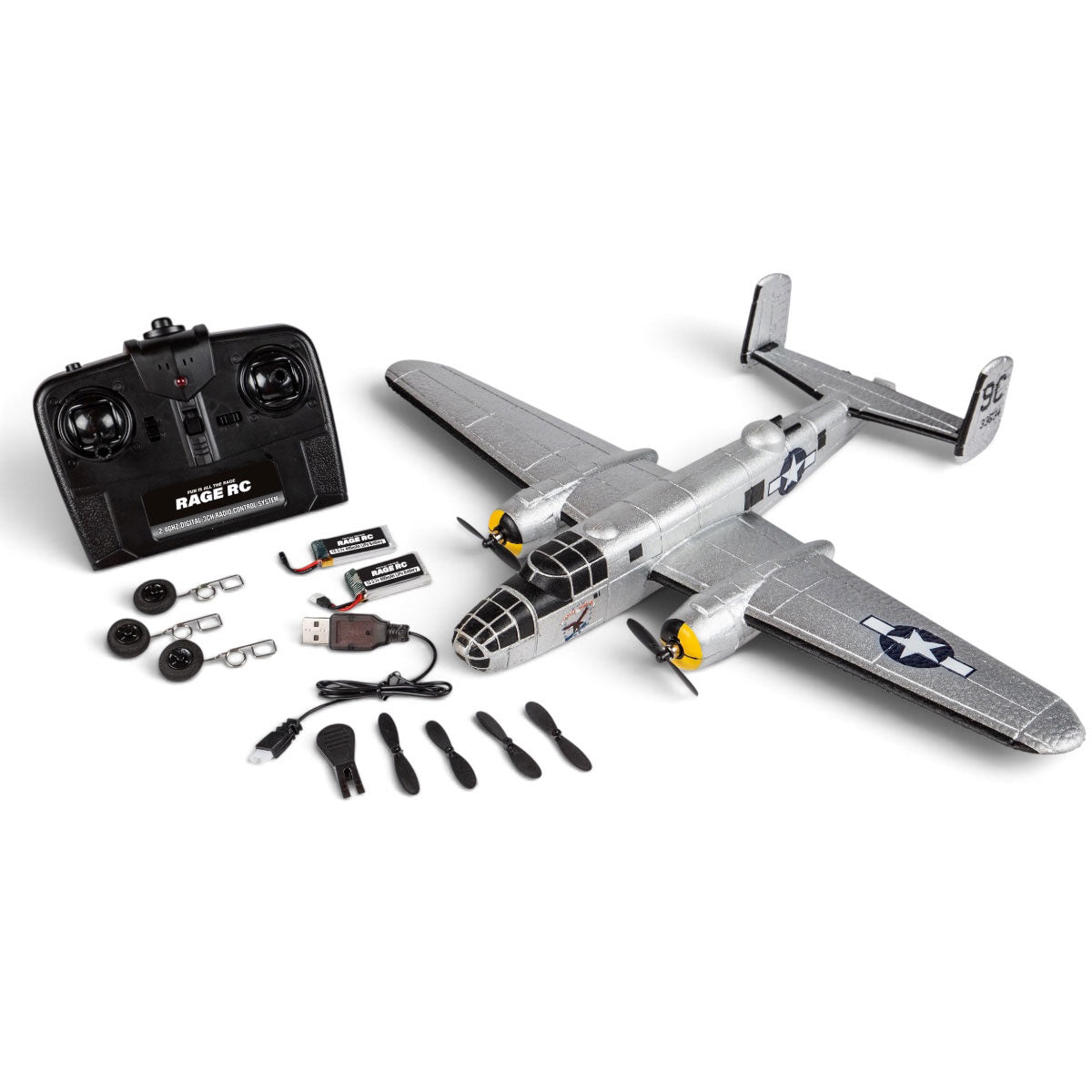 Rage RC B-25 3-Channel Micro RTF Airplane w/ Pilot Assist RGRA1800